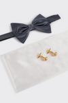 Burton Slate Silk Bow tie, Handkerchief & Cufflinks thumbnail 3