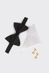 Burton Black Silk Bow Tie, Handkerchief & Cufflinks thumbnail 4