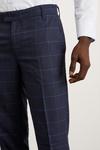 Burton Slim Fit Navy Windowpane Check Smart Trousers thumbnail 4