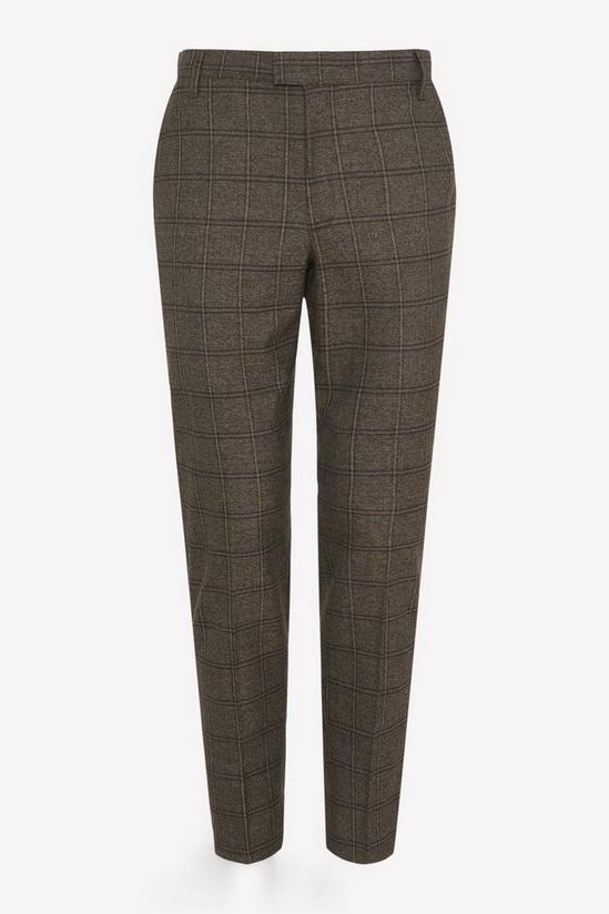 Burton Slim Fit Brown Check Smart Trousers 5