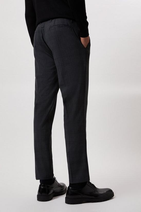 Burton Slim Fit Charcoal Check Smart Trousers 3