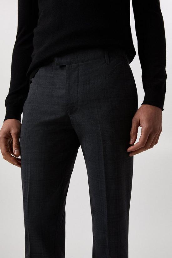 Burton Slim Fit Charcoal Check Smart Trousers 4