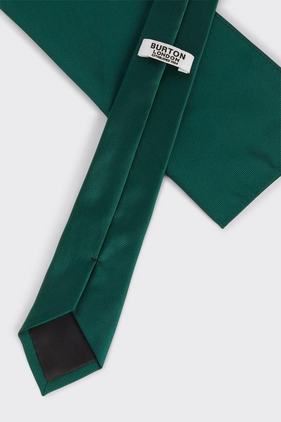 Burton Forest Green Tie And Pocket Square Set 2