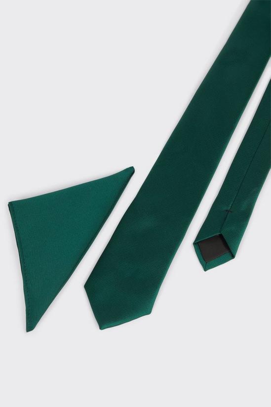Burton Forest Green Tie And Pocket Square Set 3