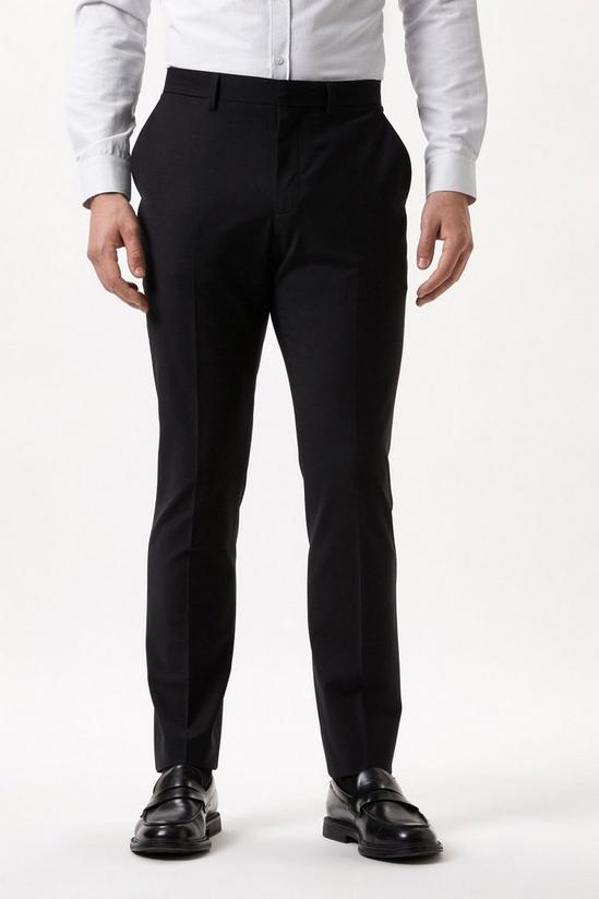 Burton Slim Fit Black Performance Suit Trousers 1