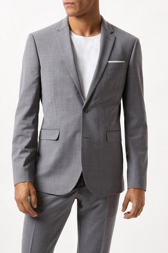 Burton Slim Fit Grey Performance Suit Jacket 1