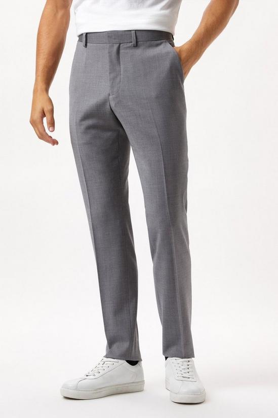Burton Slim Fit Grey Performance Suit Trousers 1