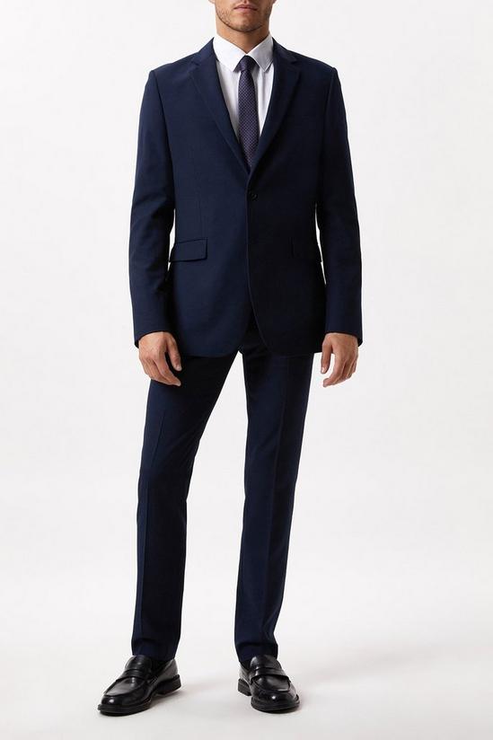 Burton Slim Fit Navy Twill Suit Jacket 1