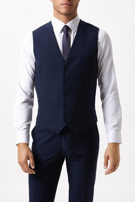 Burton Slim Fit Navy Twill Suit Waistcoat 1