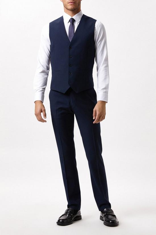Burton Slim Fit Navy Twill Suit Waistcoat 2