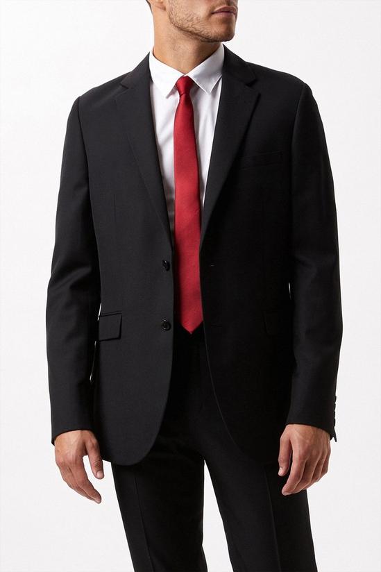 Burton Slim Fit Black Twill Suit Jacket 2