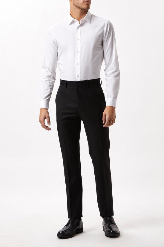 Burton Slim Fit Black Twill Suit Trousers 2