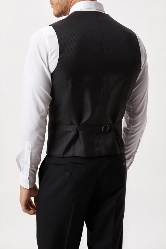 Burton Slim Fit Black Twill Suit Waistcoat 3