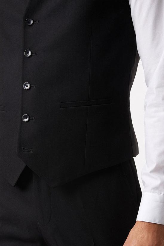 Burton Slim Fit Black Twill Suit Waistcoat 4