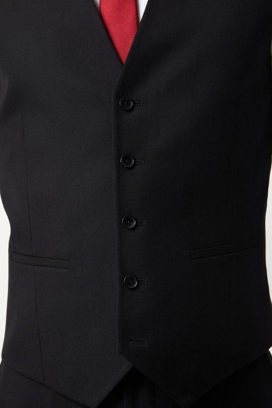 Burton Slim Fit Black Twill Suit Waistcoat 6