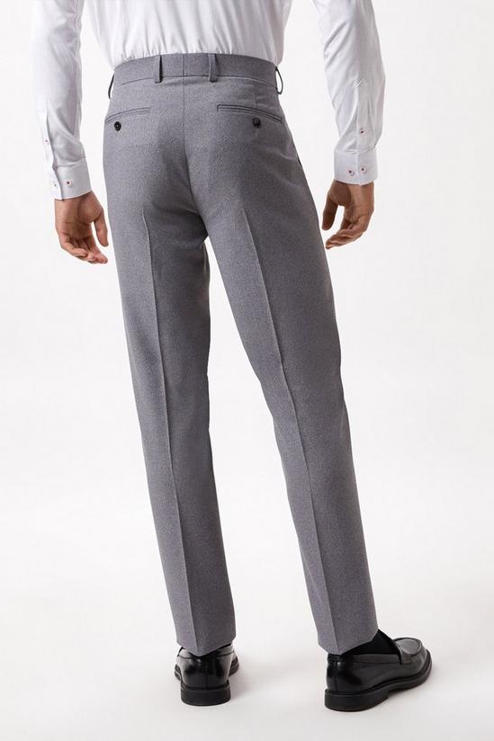 Burton Slim Fit Grey Textured Suit Trousers 3