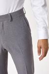 Burton Slim Fit Grey Textured Suit Trousers thumbnail 4