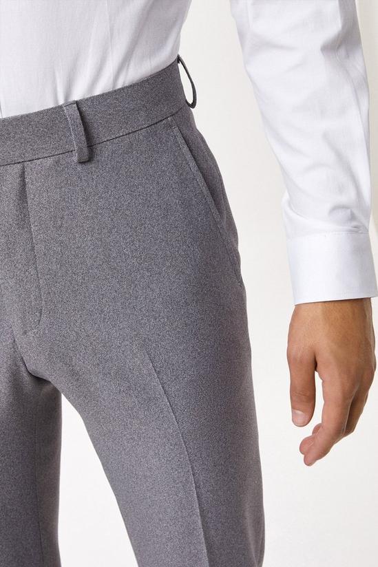 Burton Slim Fit Grey Textured Suit Trousers 4