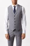 Burton Slim Fit Grey Textured Suit Waistcoat thumbnail 1