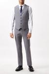 Burton Slim Fit Grey Textured Suit Waistcoat thumbnail 2