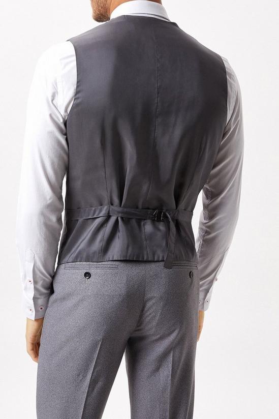 Burton Slim Fit Grey Textured Suit Waistcoat 3