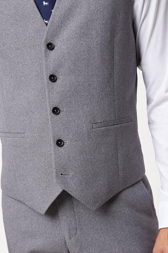 Burton Slim Fit Grey Textured Suit Waistcoat 4