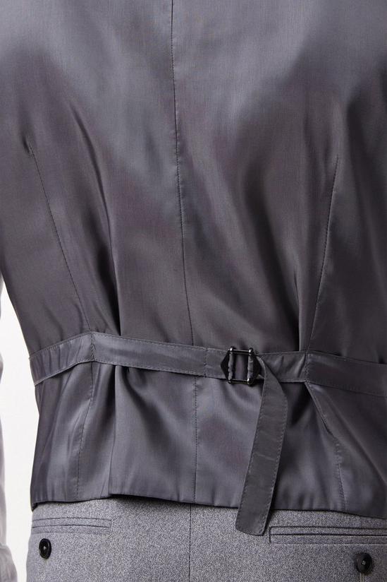 Burton Slim Fit Grey Textured Suit Waistcoat 5