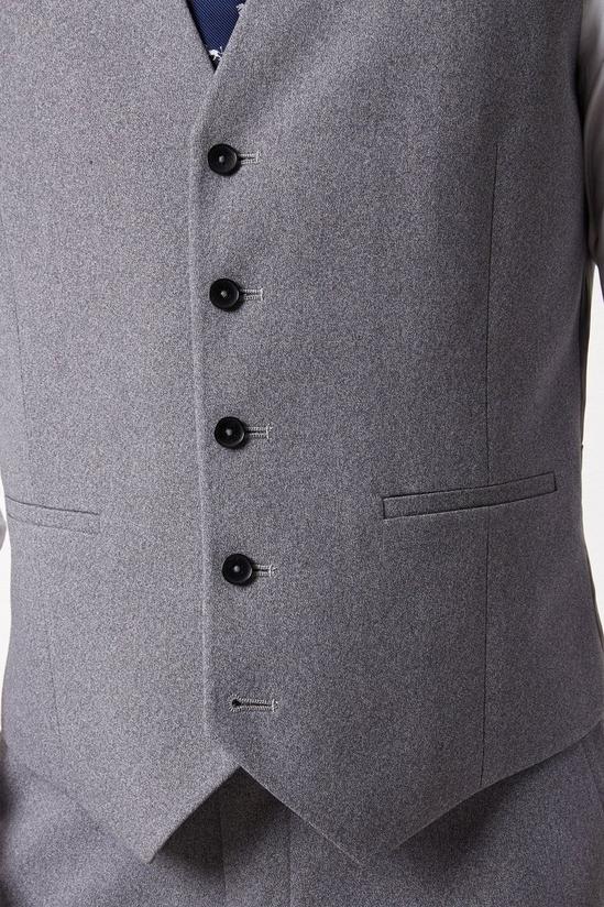 Burton Slim Fit Grey Textured Suit Waistcoat 6