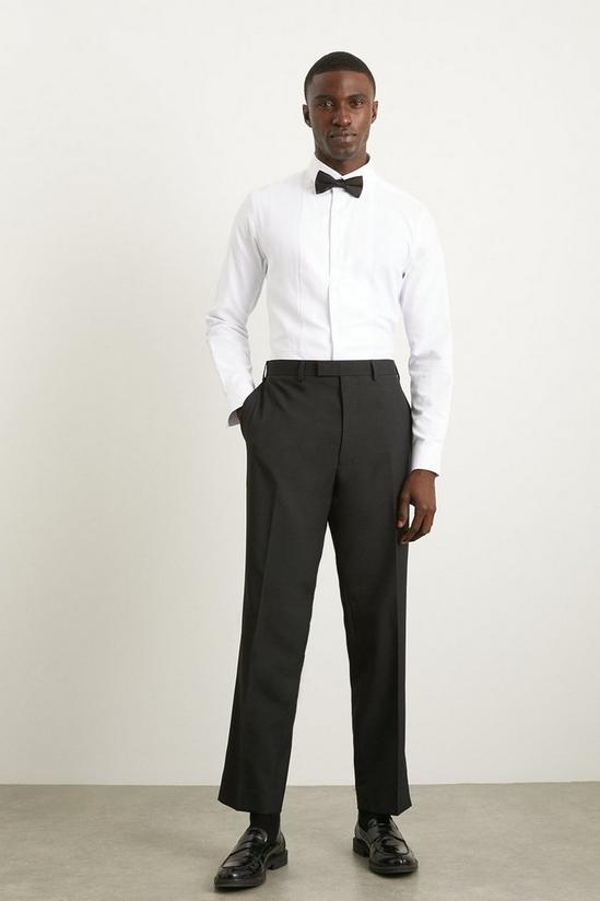 Burton Slim Fit Black Wool Blend Tuxedo Trousers 1