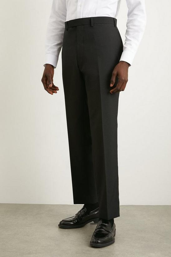 Burton Slim Fit Black Wool Blend Tuxedo Trousers 2