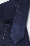 Burton Navy Wedding Paisley Tie Set With Lapel Pin thumbnail 4
