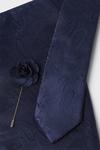 Burton Navy Wedding Paisley Tie Set With Lapel Pin thumbnail 5