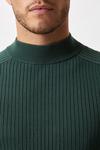 Burton Premium Khaki Muscle Fit Fine Rib Knitted Turtle Neck Jumper thumbnail 4