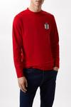 Burton Red England Long Sleeve Retro Football Shirt thumbnail 1