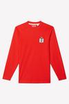Burton Red England Long Sleeve Retro Football Shirt thumbnail 5