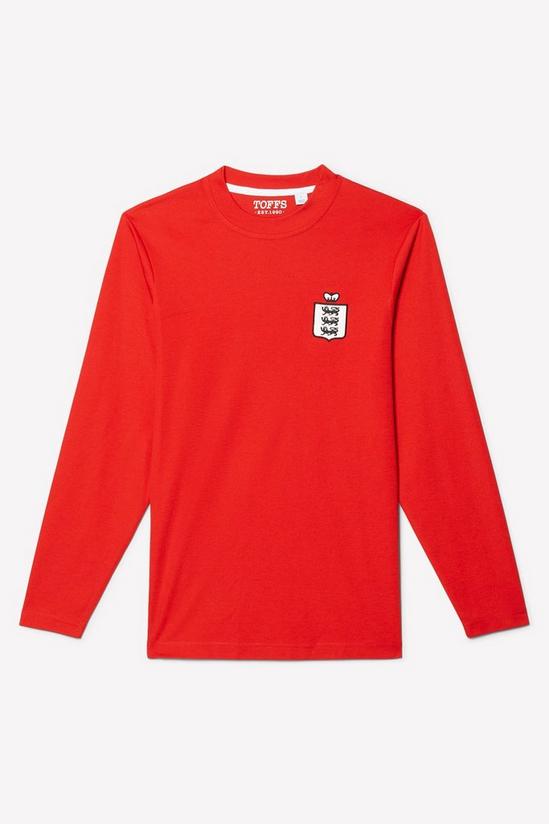 Burton Red England Long Sleeve Retro Football Shirt 5