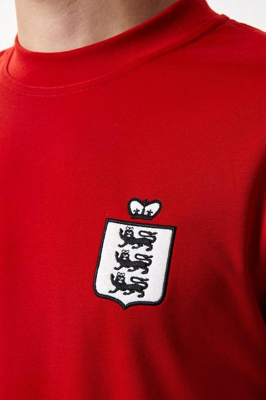 Burton Red England Short Sleeve Retro Football Shirt 4