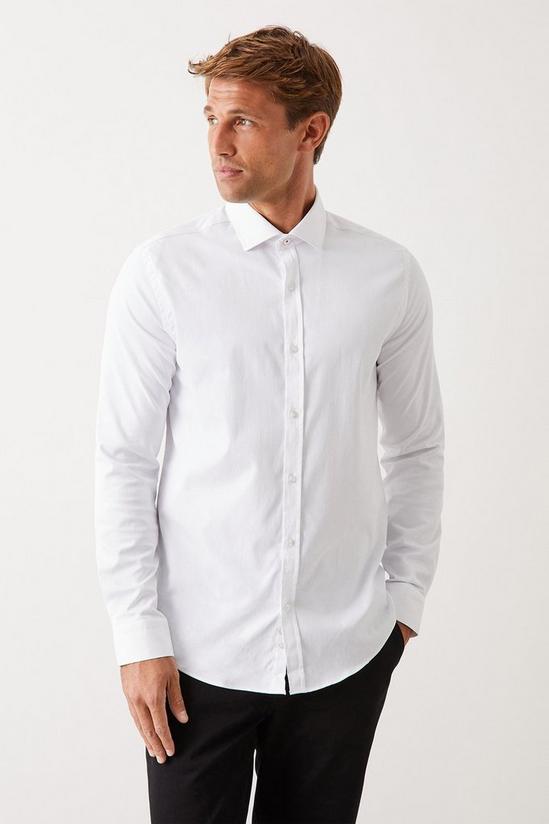 Burton Slim Fit White Performance Formal Shirt 1