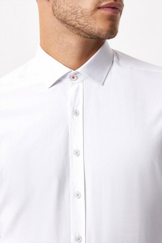 Burton Slim Fit White Performance Formal Shirt 4