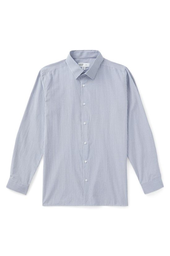 Burton Slim Fit Navy Dobby Stripe Shirt 4