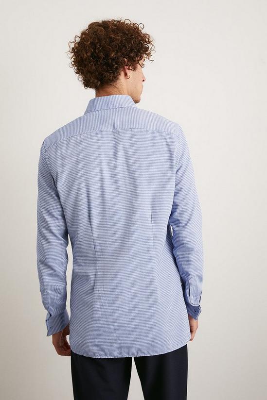 Burton Skinny Fit Blue Dogtooth Texture Shirt 3