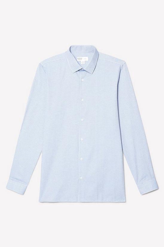 Burton Skinny Fit Blue Dogtooth Texture Shirt 5