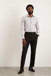 Burton Skinny Fit Grey Herringbone Textured Smart Shirt thumbnail 2