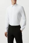 Burton Skinny Fit White Herringbone Texture Smart Shirt thumbnail 1
