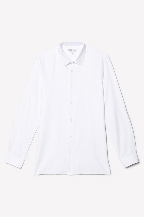 Burton Skinny Fit White Herringbone Texture Smart Shirt 5