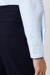 Burton Skinny Fit Blue Herringbone Texture Smart Shirt thumbnail 4