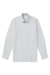Burton Grey Tailored Fit Herringbone Texture Smart Shirt thumbnail 4