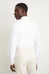 Burton White Tailored Fit Herringbone Textured Smart Shirt thumbnail 3