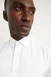 Burton White Tailored Fit Herringbone Textured Smart Shirt thumbnail 5