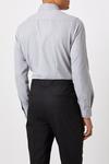 Burton Grey Slim Fit Herringbone Texture Smart Shirt thumbnail 3